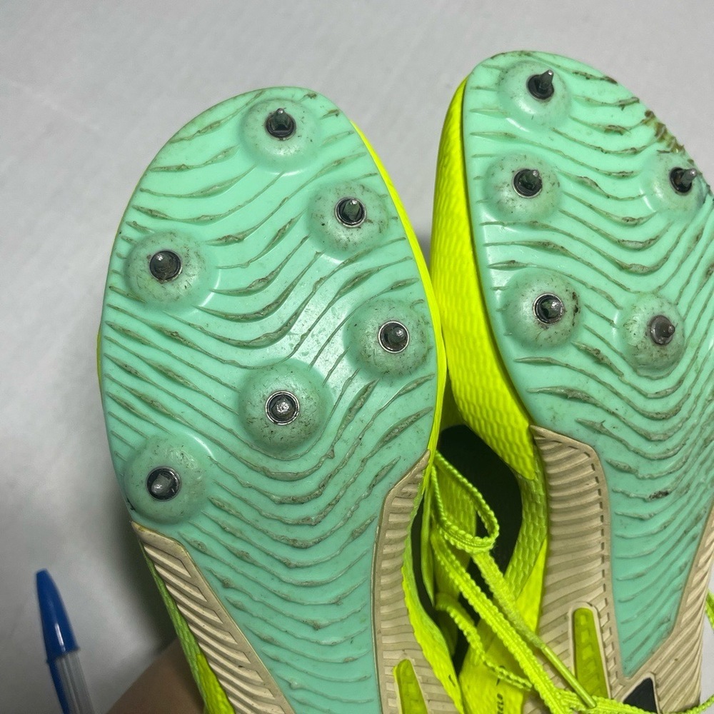 Nike Mens Track Spikes US 7.5‎ Volt Black Removable Spikes Athletic Performance - Picture 6 of 8